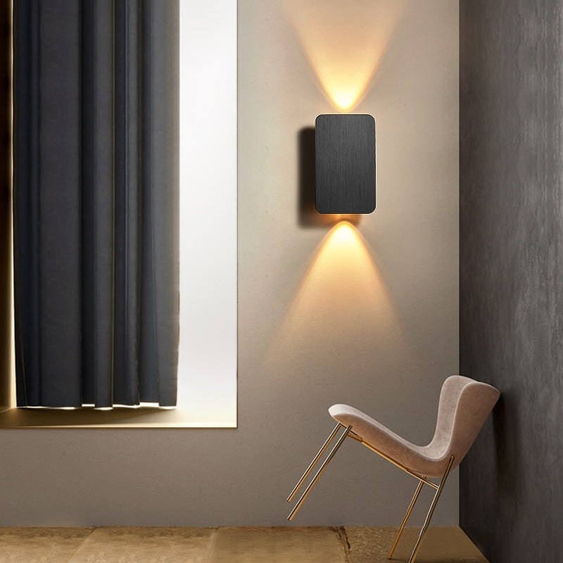 Flush Mount Bi-Directional LED Wall Sconce in Brushed Metal