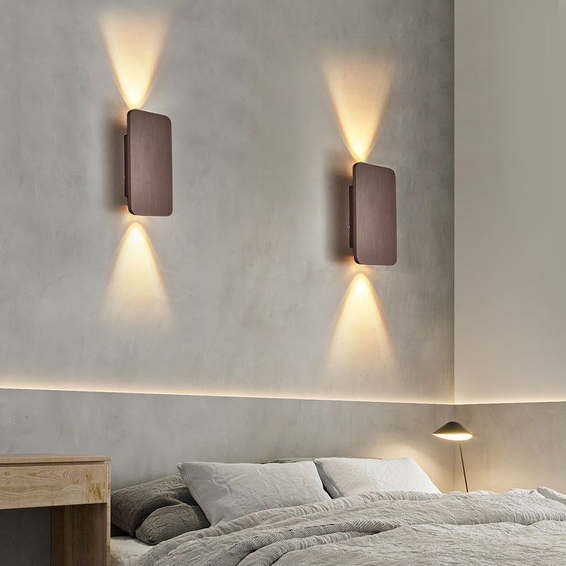 Flush Mount Bi-Directional LED Wall Sconce in Brushed Metal