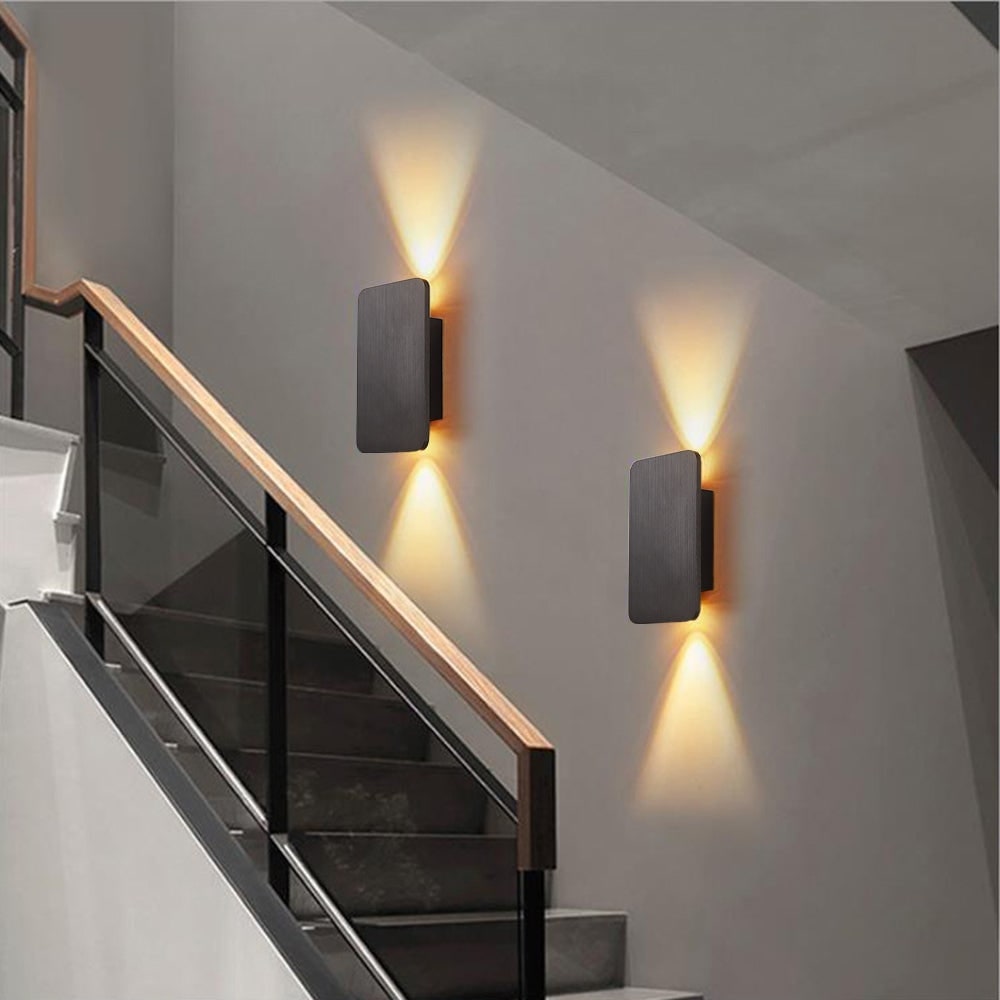 Flush Mount Bi-Directional LED Wall Sconce in Brushed Metal