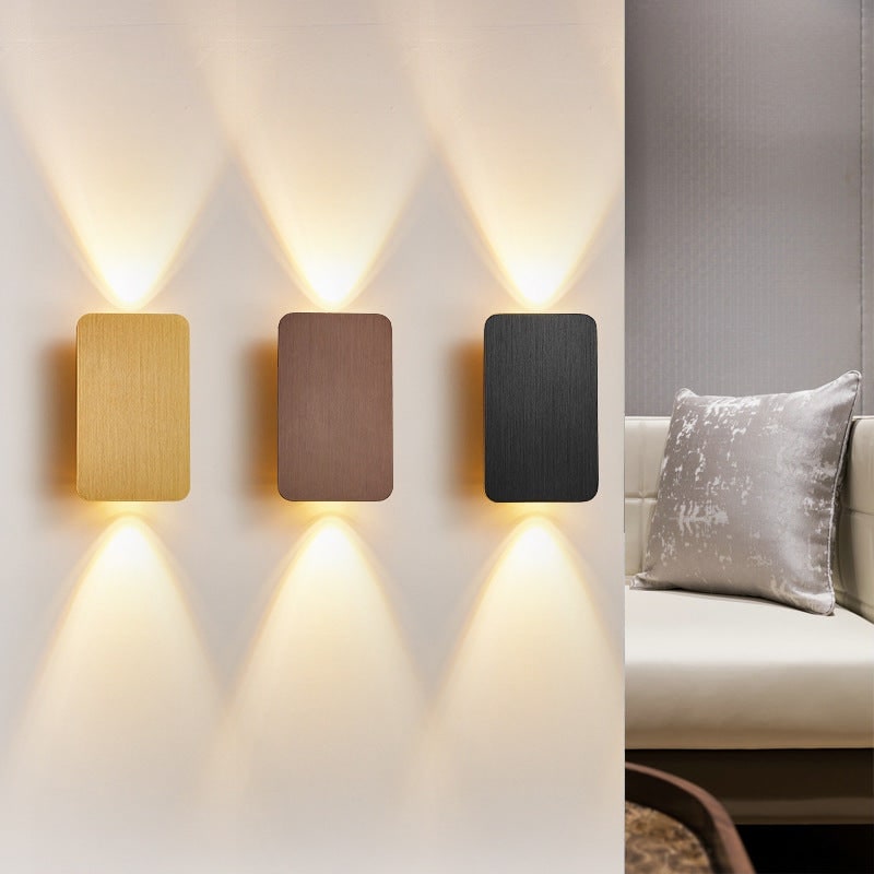 Flush Mount Bi-Directional LED Wall Sconce in Brushed Metal