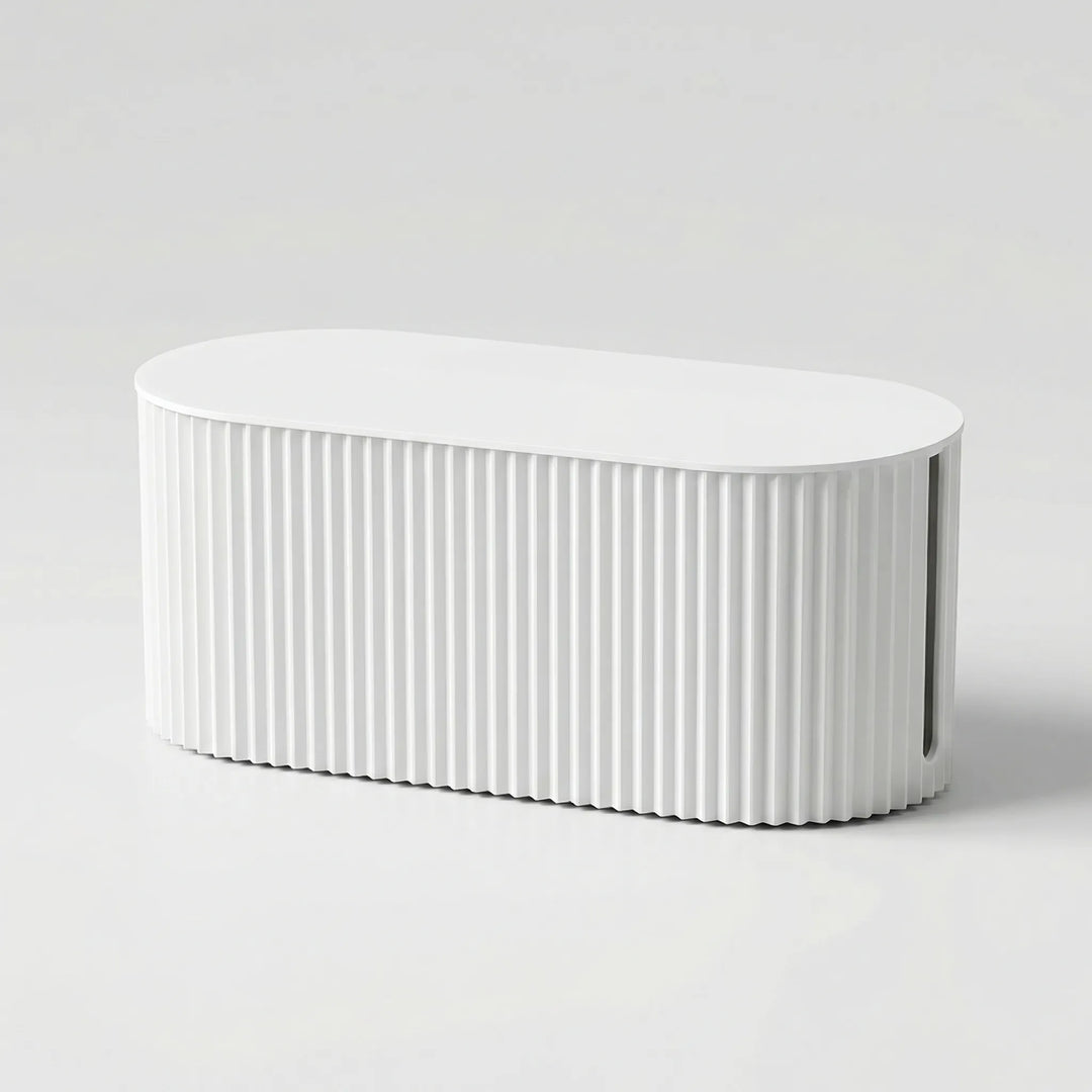 Fluted Cable Management Box with Flat Storage Lid