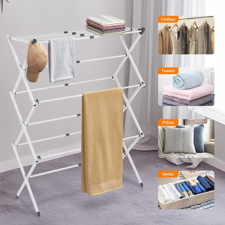 Foldable Clothes Drying Rack with Lightweight Space-Saving Design
