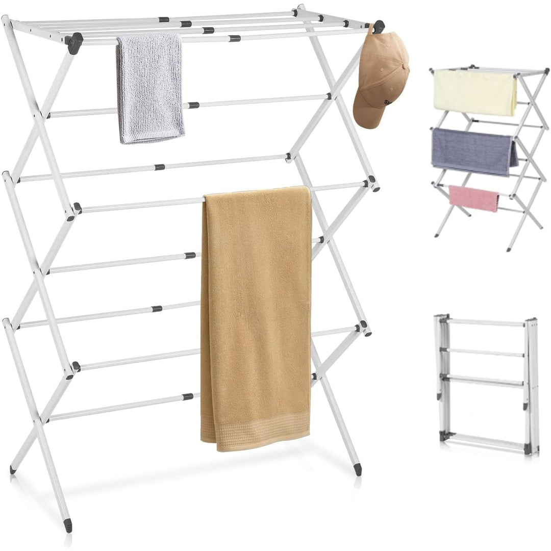 Foldable Clothes Drying Rack with Lightweight Space-Saving Design
