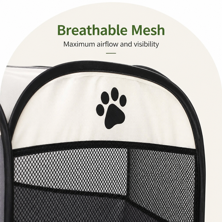 Foldable Pop-Up Mesh Pet Tent with Zippered Doors