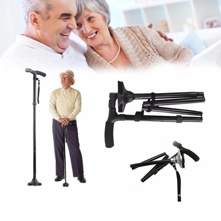 Folding Walking Cane with LED Light and Alarm