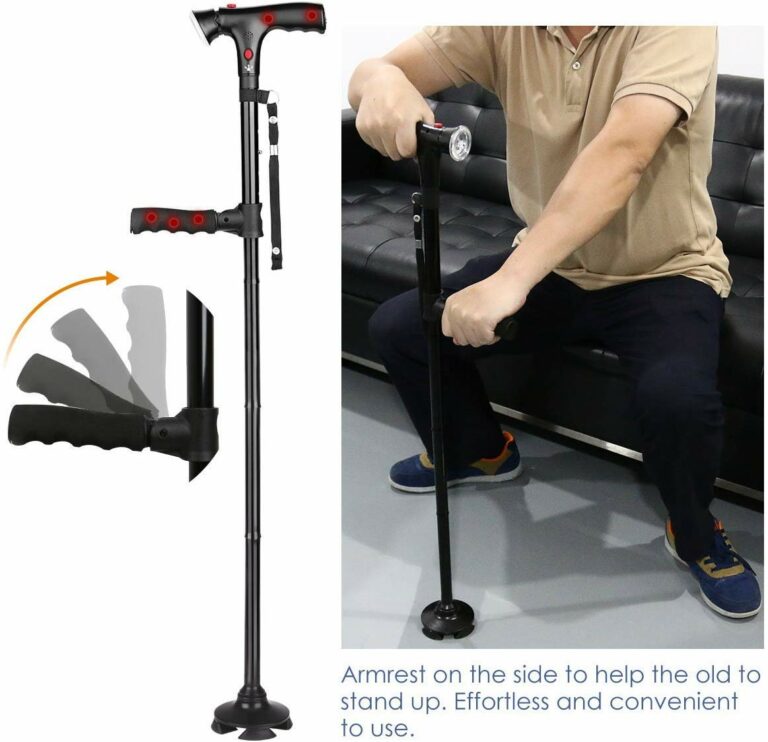 Folding Walking Cane with LED Light and Alarm
