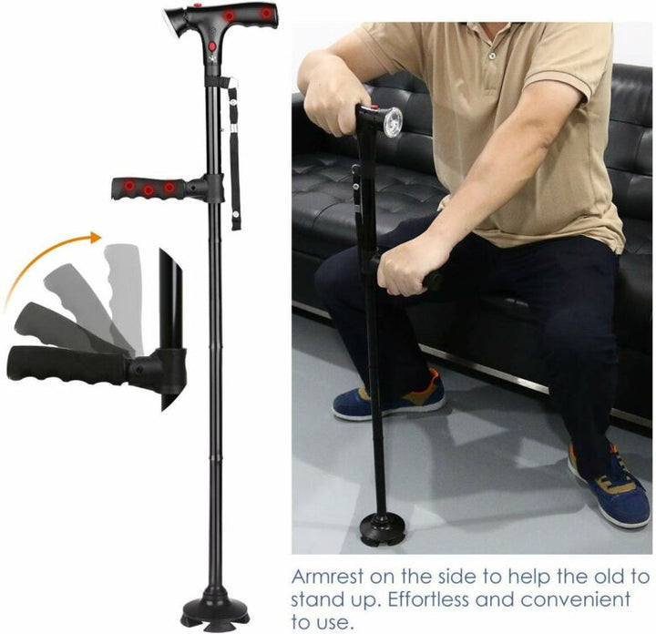 Folding Walking Cane with LED Light and Alarm