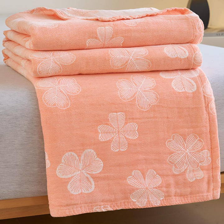 Four-Leaf Clover Cotton Blanket