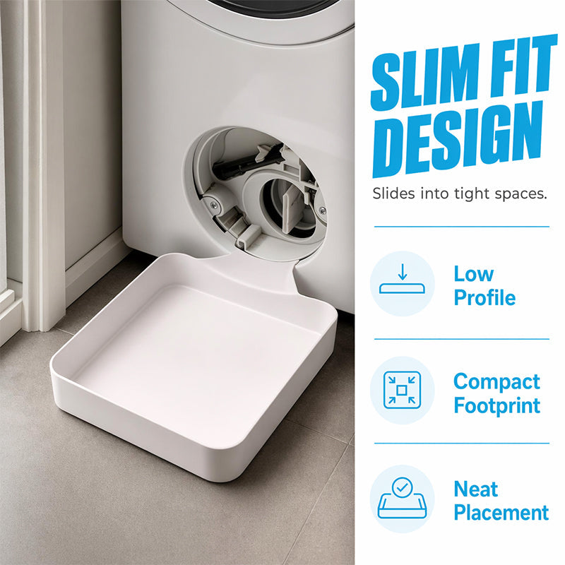 Front-Loading Washing Machine Drain Pan with High Anti-Splash Rim
