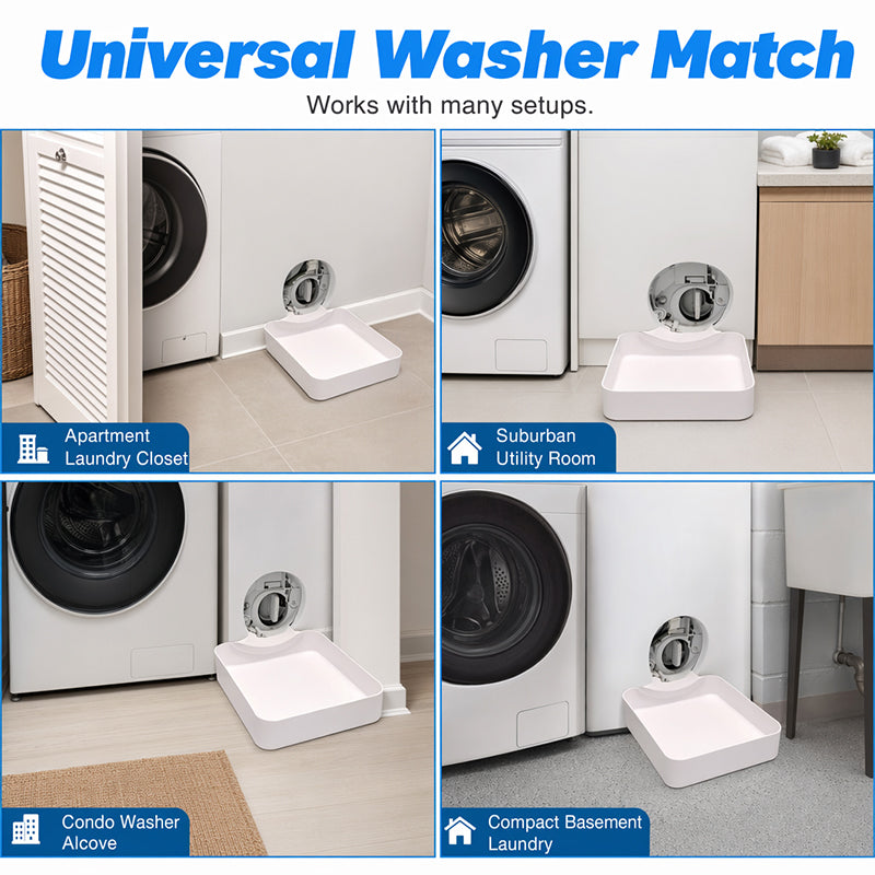 Front-Loading Washing Machine Drain Pan with High Anti-Splash Rim