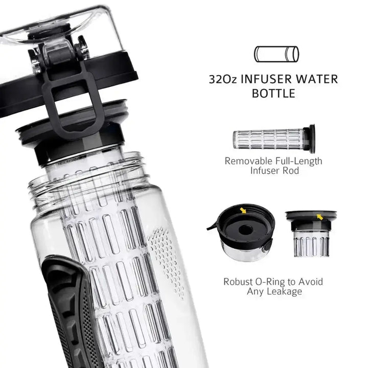 Fruit Infuser Bottle with Long Infuser Case and Time Indicator