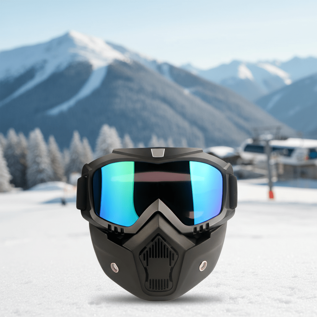 Full-Face Ski Mask with Shatterproof TPU Frame and Clear PC Lens