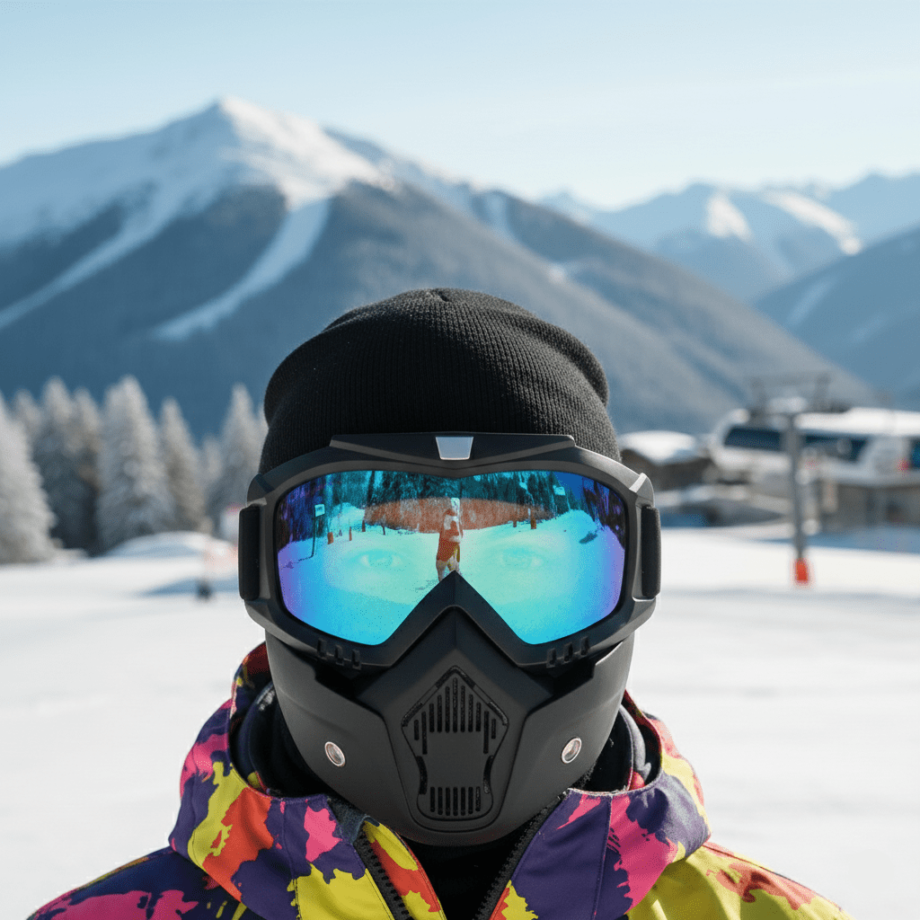 Full-Face Ski Mask with Shatterproof TPU Frame and Clear PC Lens