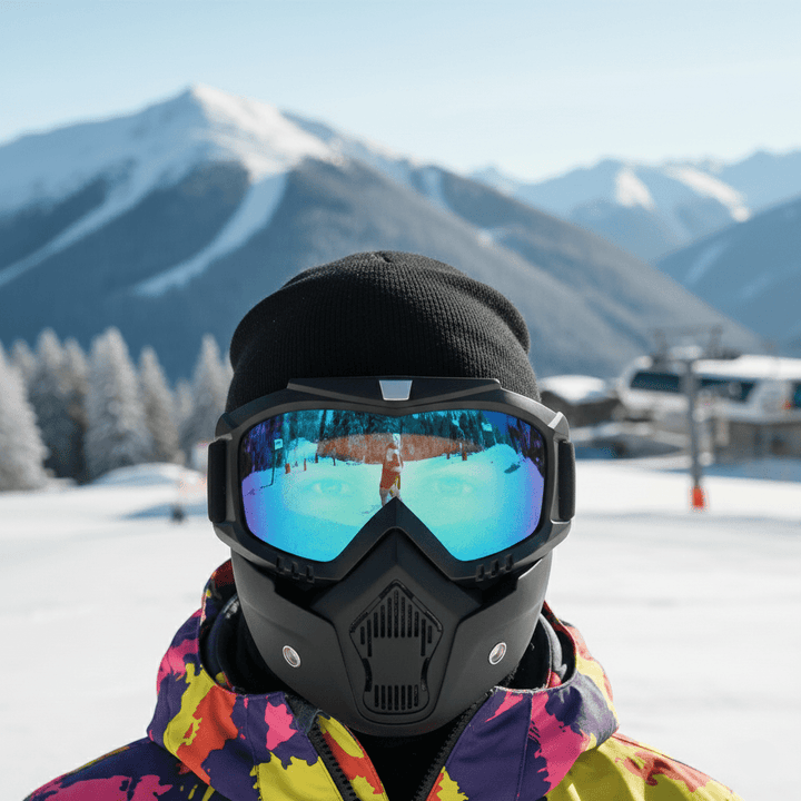 Full-Face Ski Mask with Shatterproof TPU Frame and Clear PC Lens