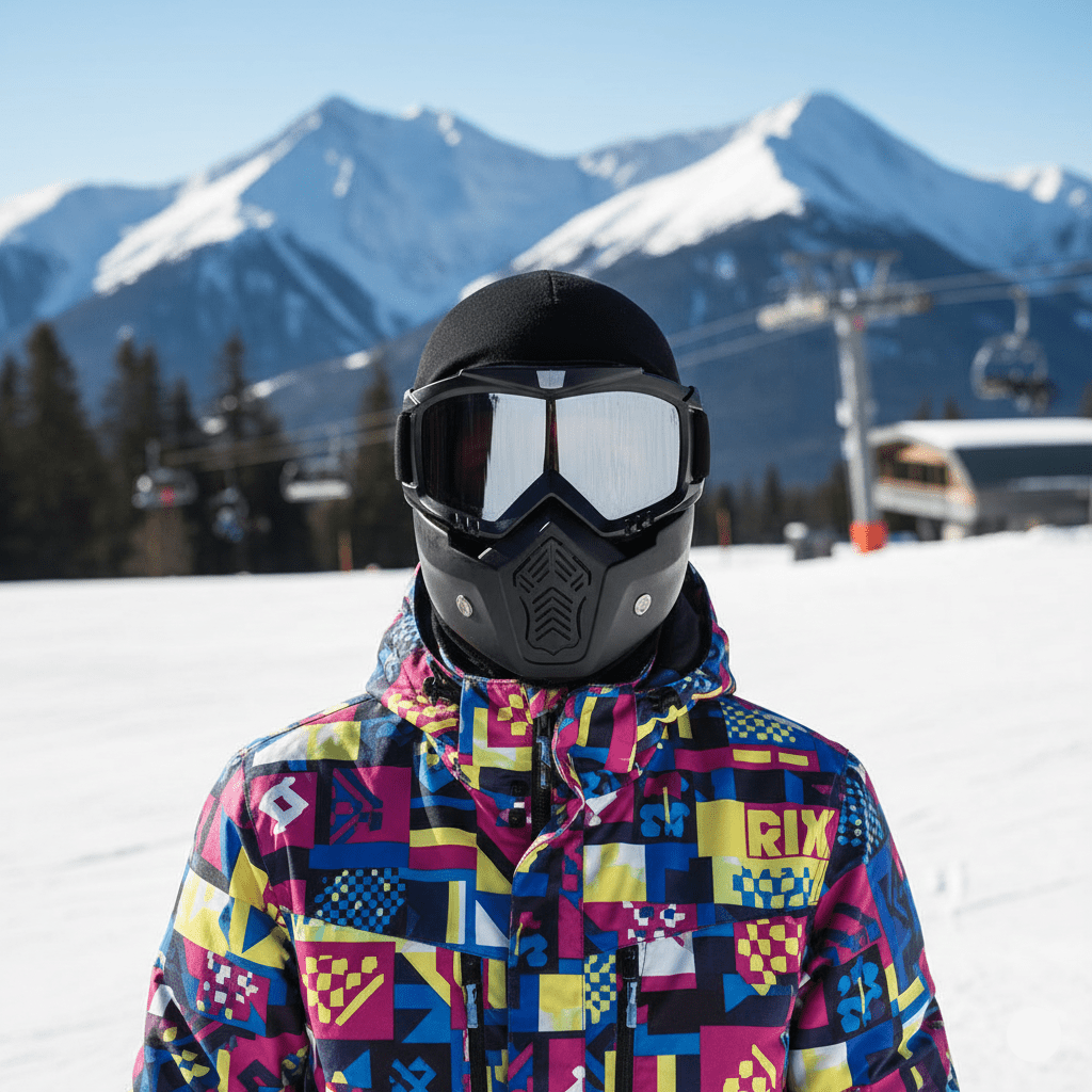 Full-Face Ski Mask with Shatterproof TPU Frame and Clear PC Lens