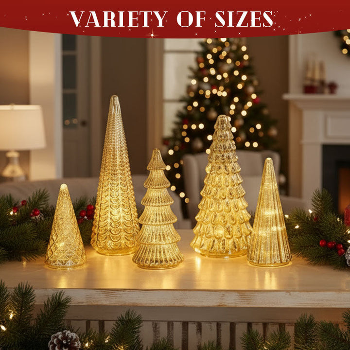 Full Set of Glowing Christmas Trees
