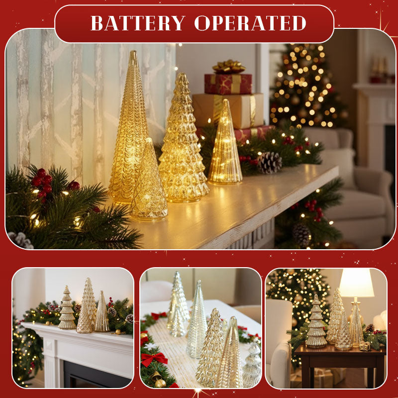 Full Set of Glowing Christmas Trees