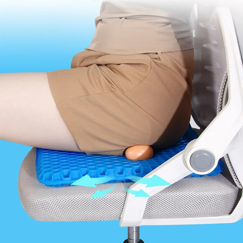 Gel Seat Cushion for Back and Hip Support