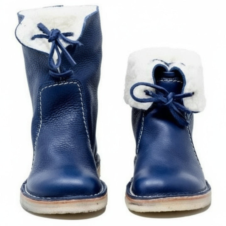 Genuine Leather Wool-Lined Thermal Hiking Boots