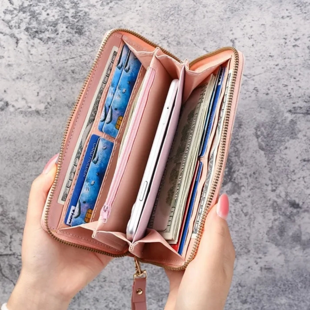 Geometric Wallet with Wrist Strap