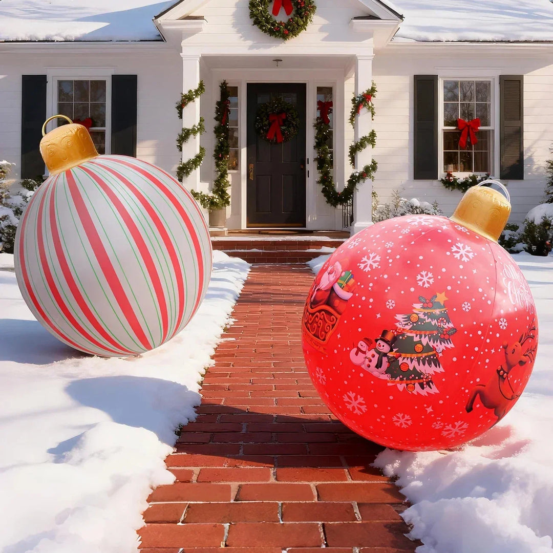 Giant Inflatable Christmas Ornaments - Weather-Resistant PVC Outdoor Decoration