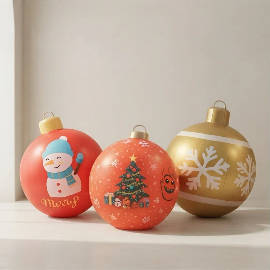 Giant Inflatable Christmas Ornaments - Weather-Resistant PVC Outdoor Decoration