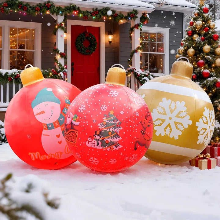 Giant Inflatable Christmas Ornaments - Weather-Resistant PVC Outdoor Decoration
