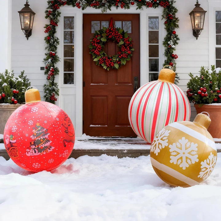 Giant Inflatable Christmas Ornaments - Weather-Resistant PVC Outdoor Decoration