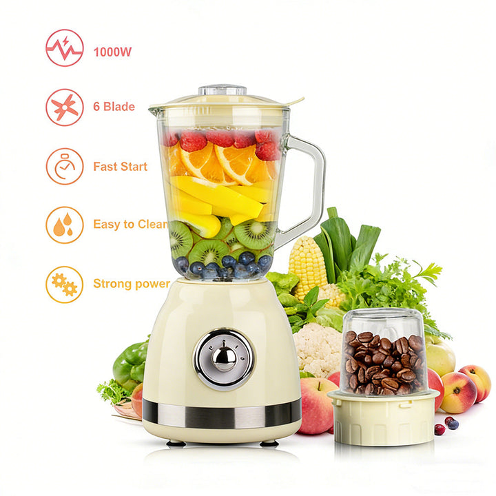 Glass Jar Blender with Multi-Speed Control