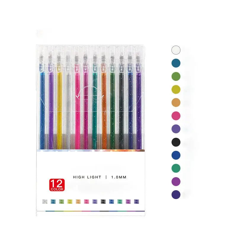 Glitter Gel Pen Set | Smooth-Gliding, Smudge-Proof &amp; Acid-Free | Fine Tip