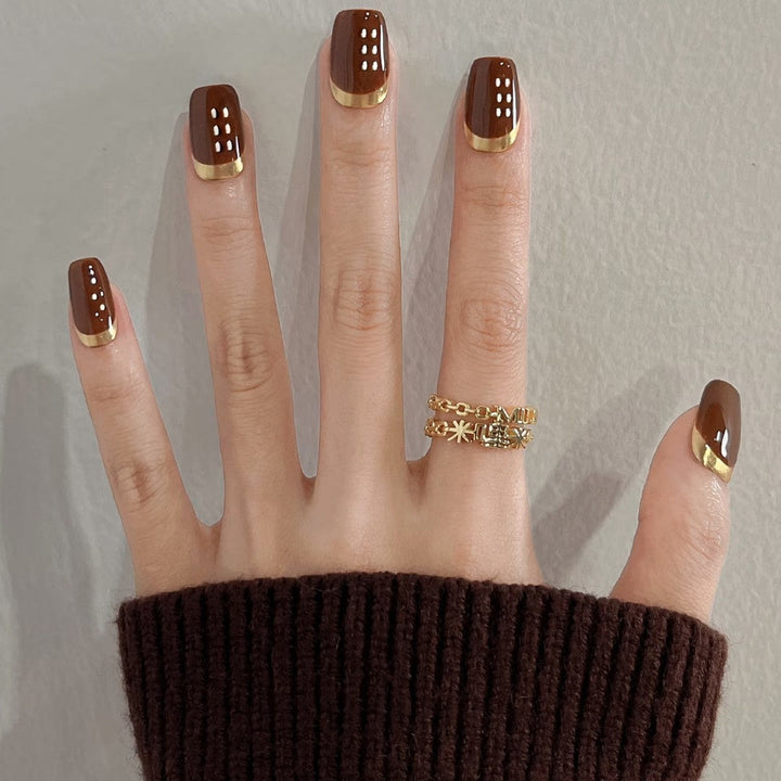 Glossy Press-On Nail Art Set