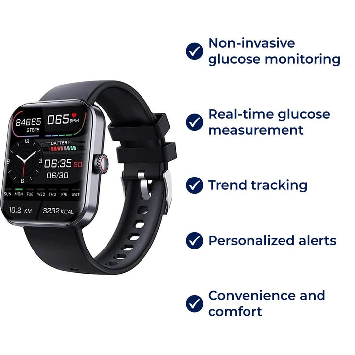 Glucowatch | Non-Invasive Blood Glucose Smartwatch – Real-Time Monitoring, Trend Tracking &amp; Personalised Alerts Niki