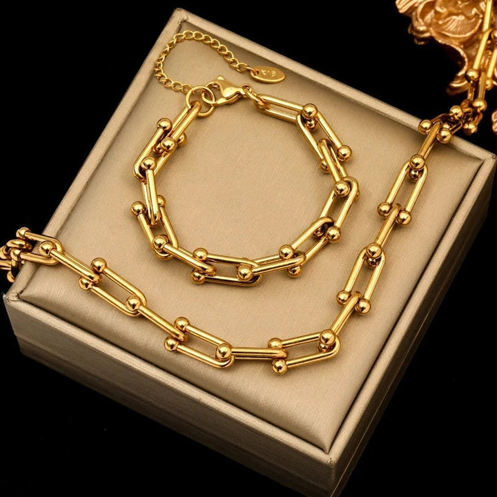 Gold Link Jewelry Set