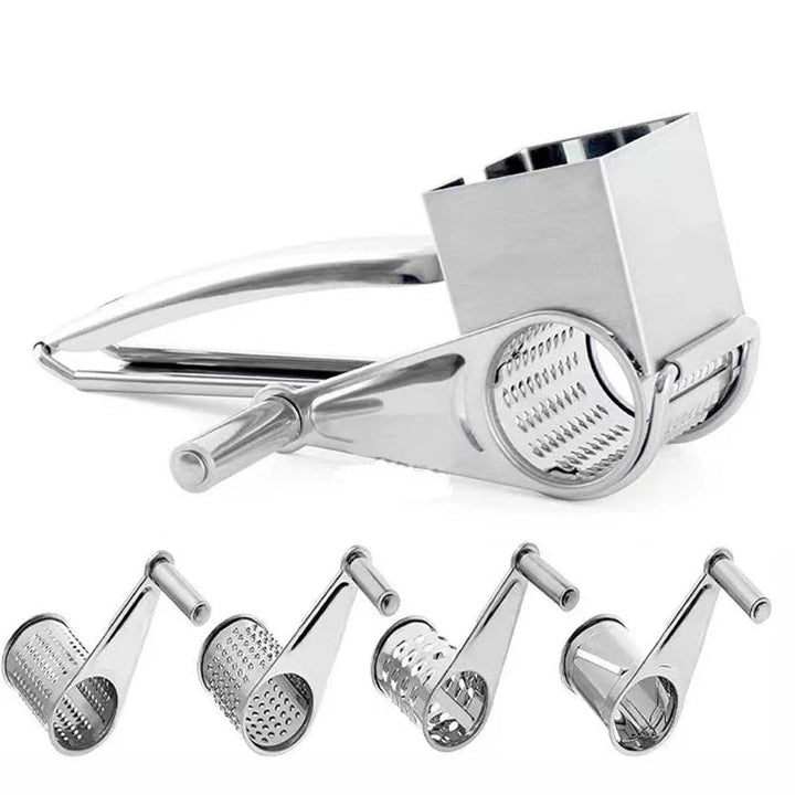 GRATE MOTION – Rotating Stainless Steel Cheese Grater for Effortless Kitchen Preparation