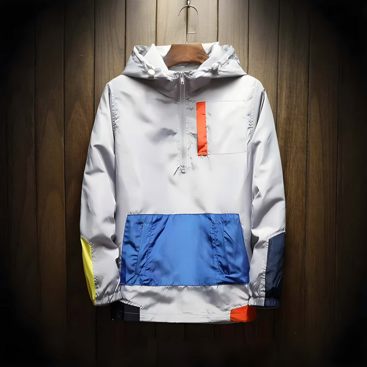 Half-Zip Hooded Windbreaker Jacket