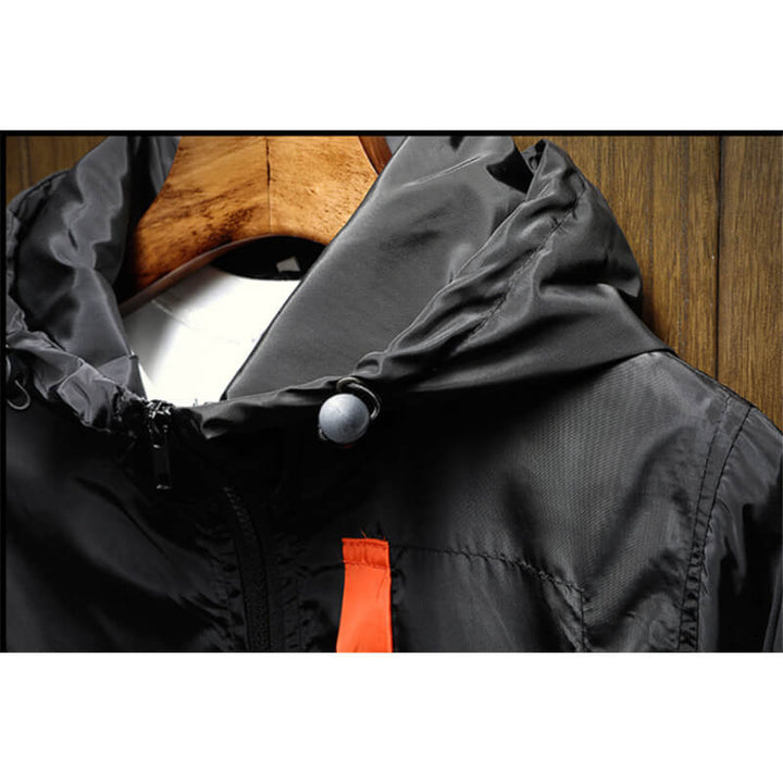 Half-Zip Hooded Windbreaker Jacket