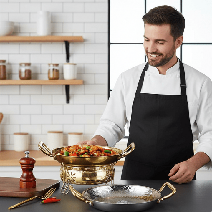 Hammered Stainless Steel Pot – Textured Base, Even Heat Distribution