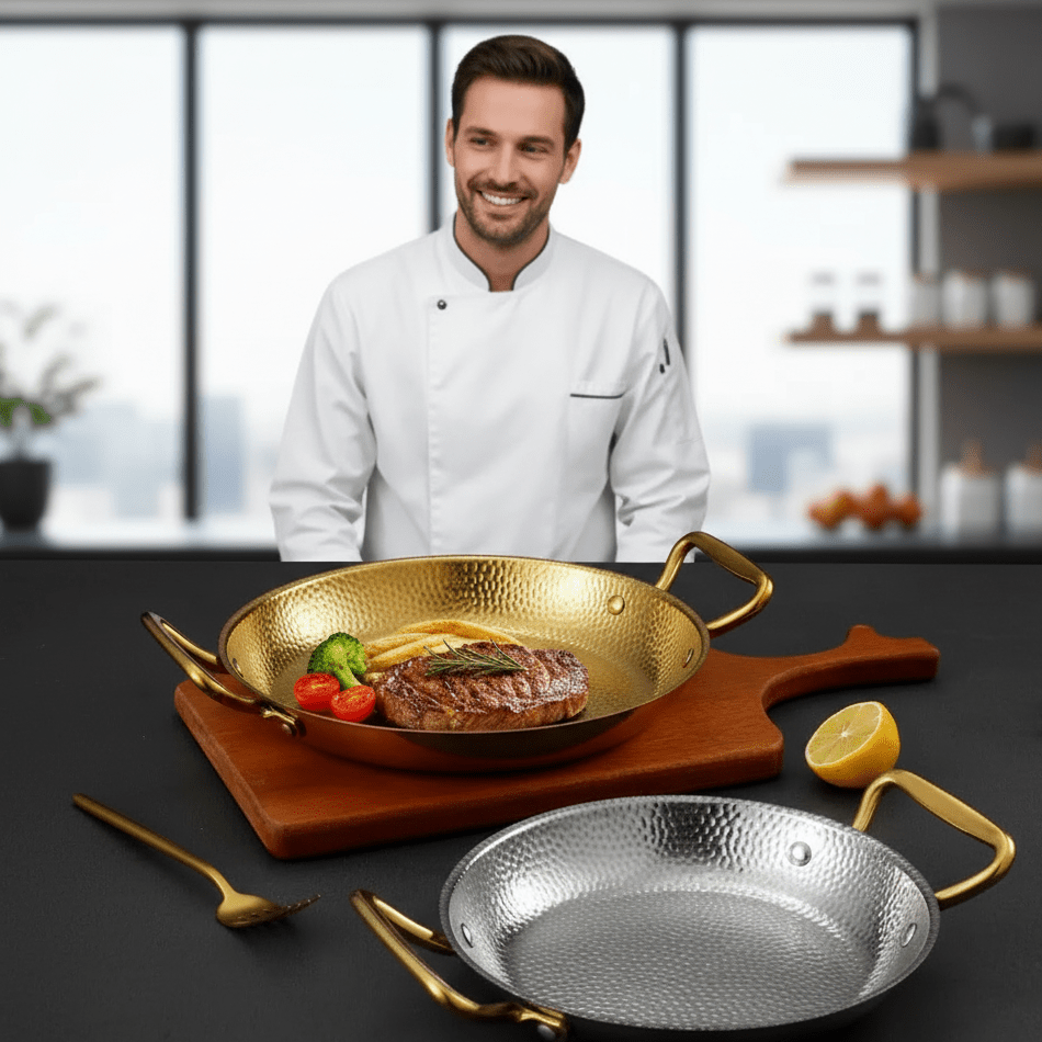 Hammered Stainless Steel Pot – Textured Base, Even Heat Distribution
