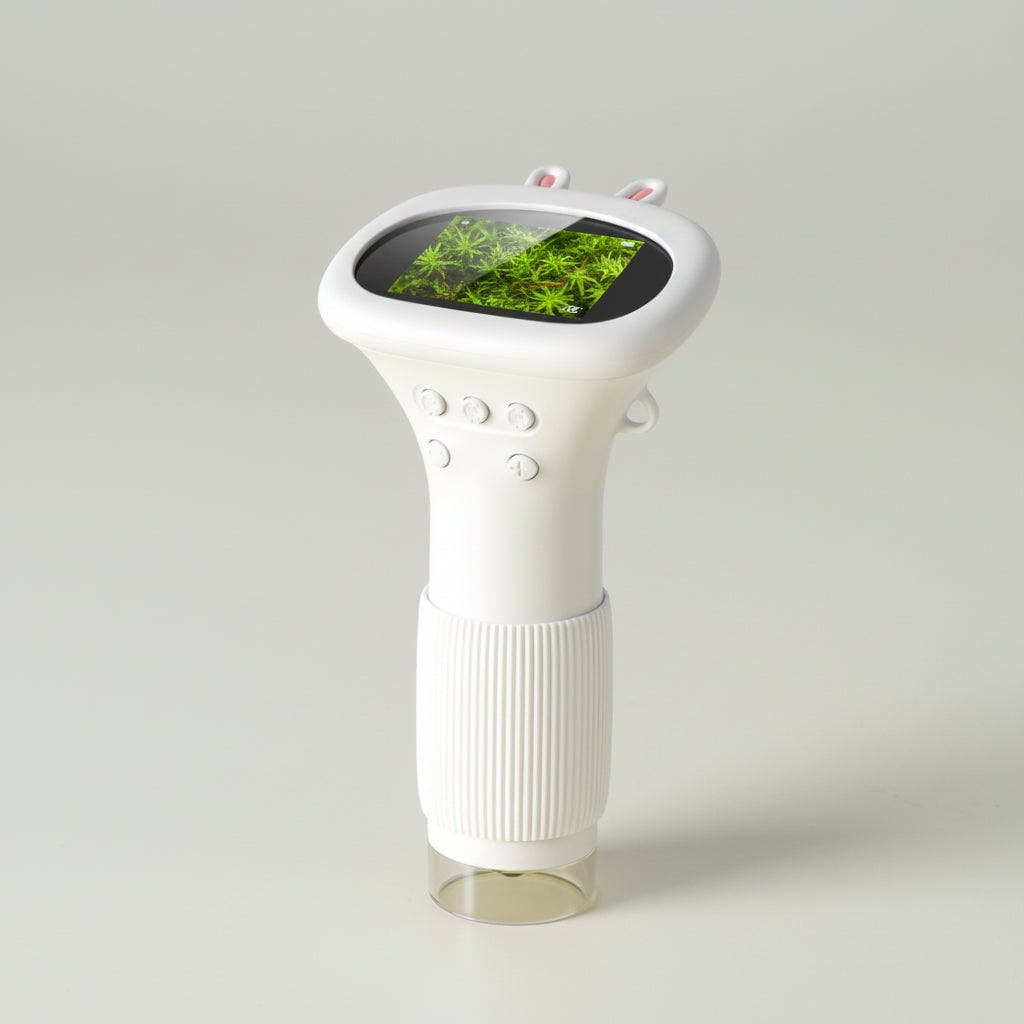 Handheld Digital Microscope with LCD Screen and Portable Wand Design