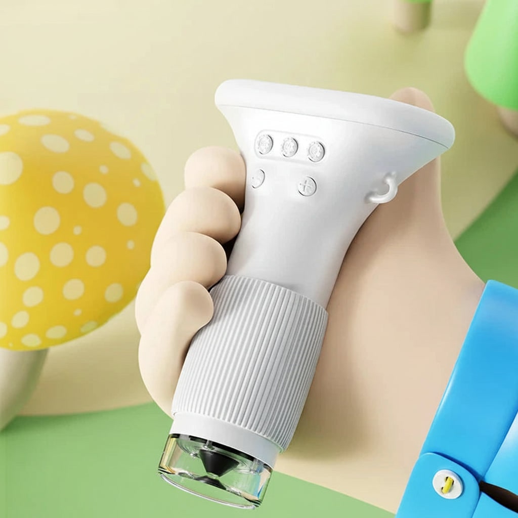 Handheld Digital Microscope with LCD Screen and Portable Wand Design