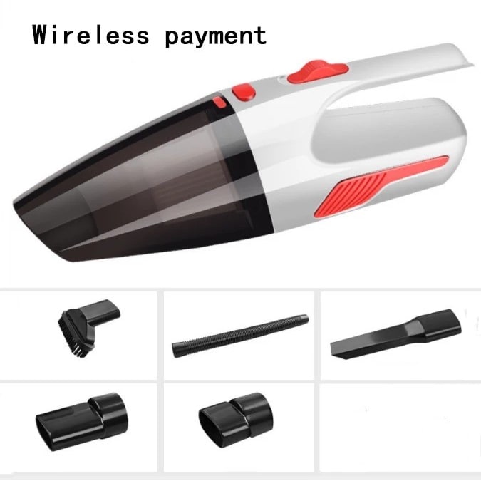 Handheld Wet and Dry Car Vacuum Cleaner with HEPA Filter, Attachments and Extension Hose