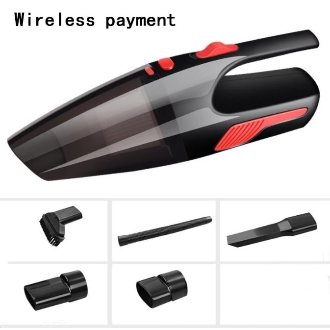 Handheld Wet and Dry Car Vacuum Cleaner with HEPA Filter, Attachments and Extension Hose