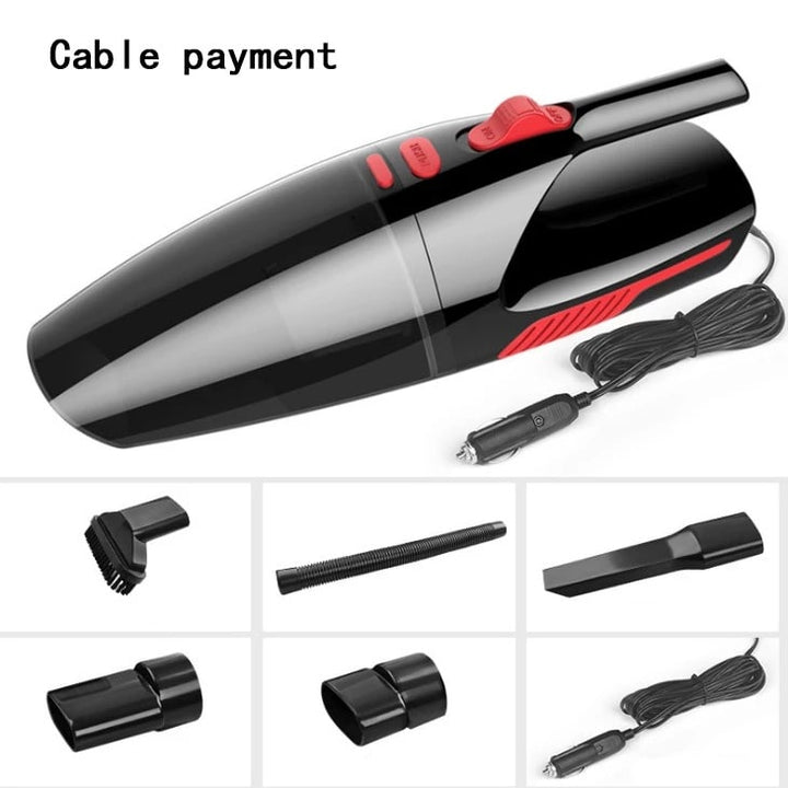Handheld Wet and Dry Car Vacuum Cleaner with HEPA Filter, Attachments and Extension Hose