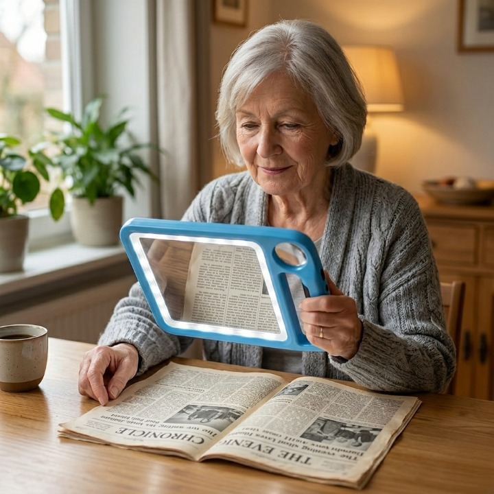 Hands-Free LED Magnifying Glass with 5x &amp; 10x Dual Lenses, 48 LEDs and USB