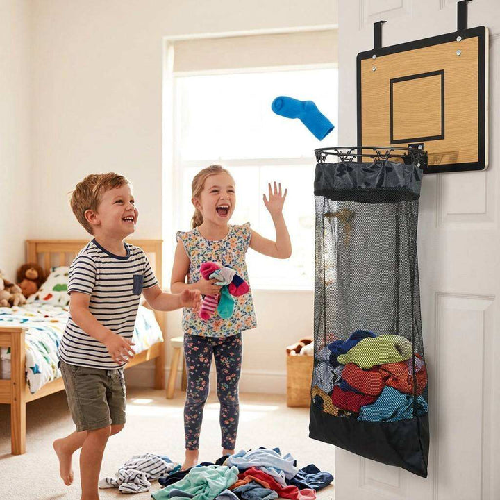 Hanging Storage Organizer | Basketball Hoop Design | For Laundry &amp; Toys