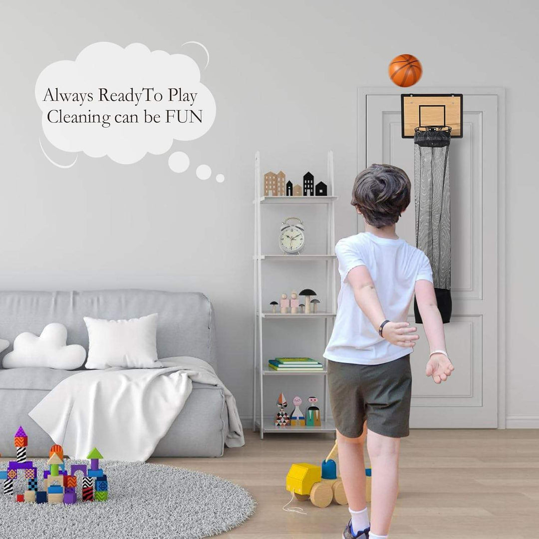 Hanging Storage Organizer | Basketball Hoop Design | For Laundry &amp; Toys