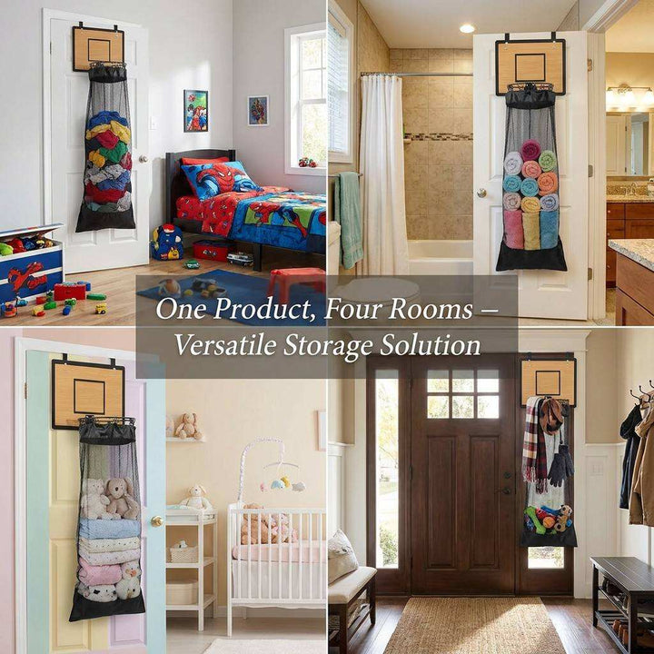 Hanging Storage Organizer | Basketball Hoop Design | For Laundry &amp; Toys