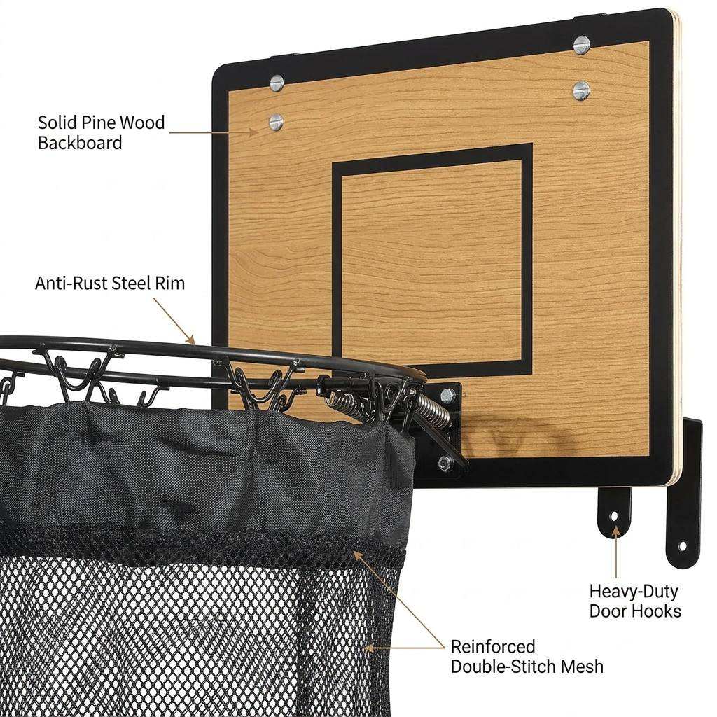 Hanging Storage Organizer | Basketball Hoop Design | For Laundry &amp; Toys