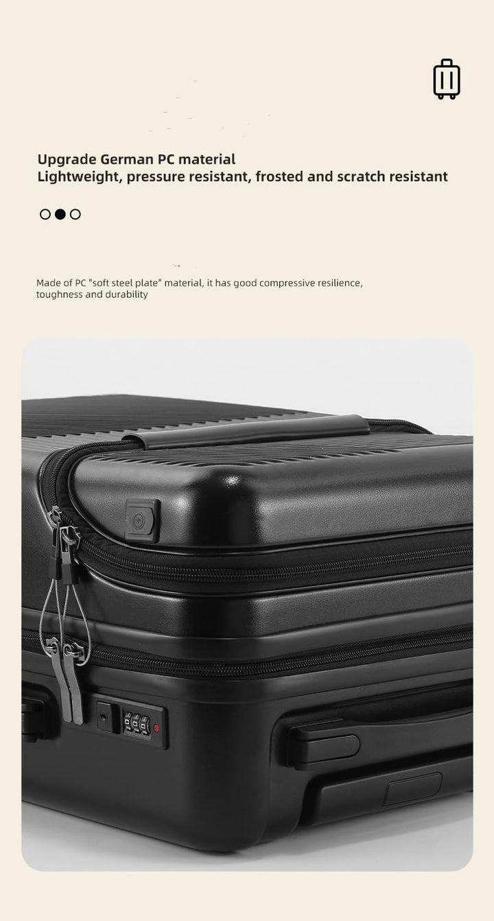 Hard Shell Carry-On with Cup Holder, USB Port &amp; TSA Lock