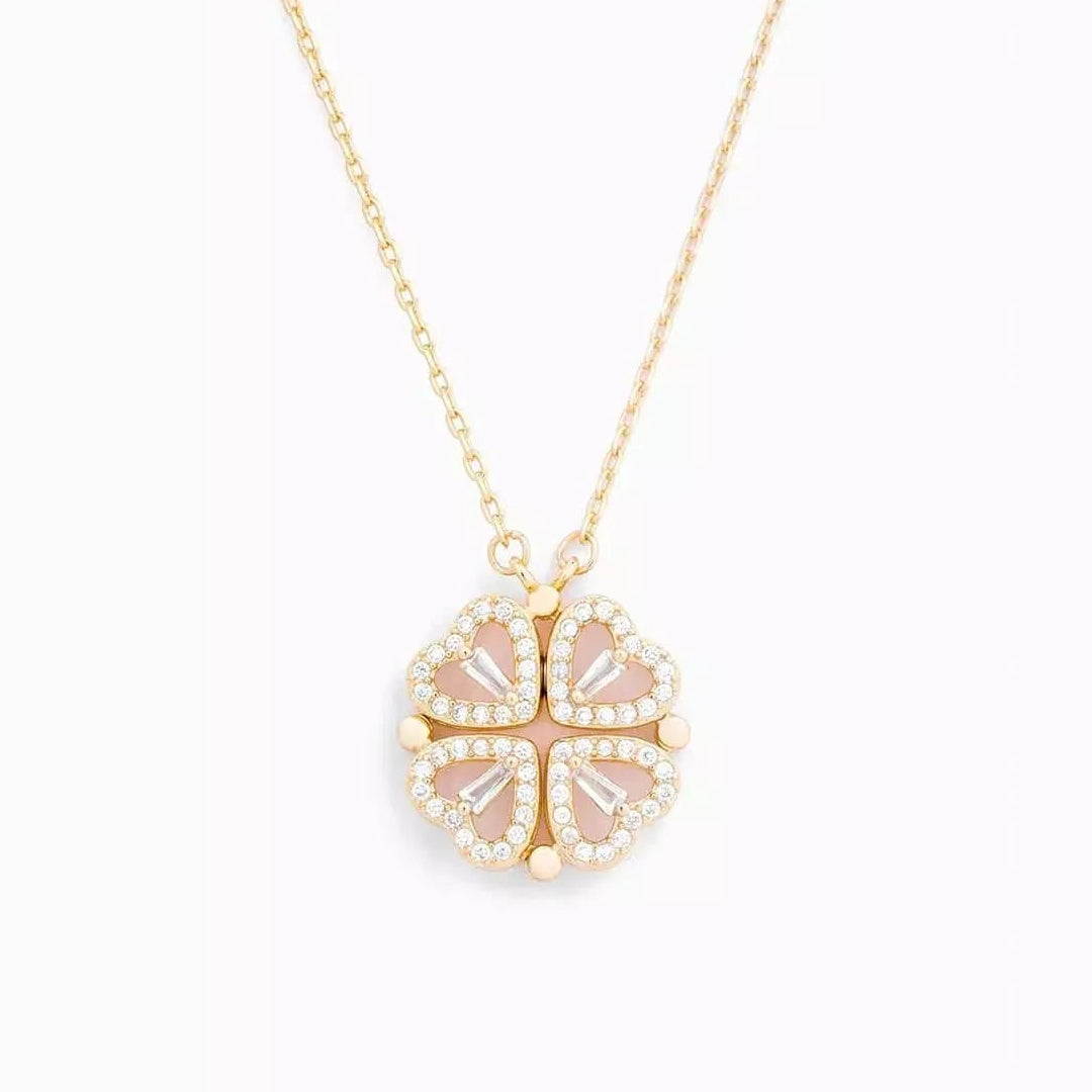 Heart Necklace | Convertible Pendant | Sparkling Lucky Motif Eye-Catcher